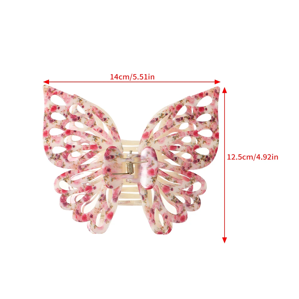 14cm Double Layer Butterfly Hair Clip Claw Large For Thick Hair Crab Hairpin Clip Ponytail Fashion Headwear Hair Accessories