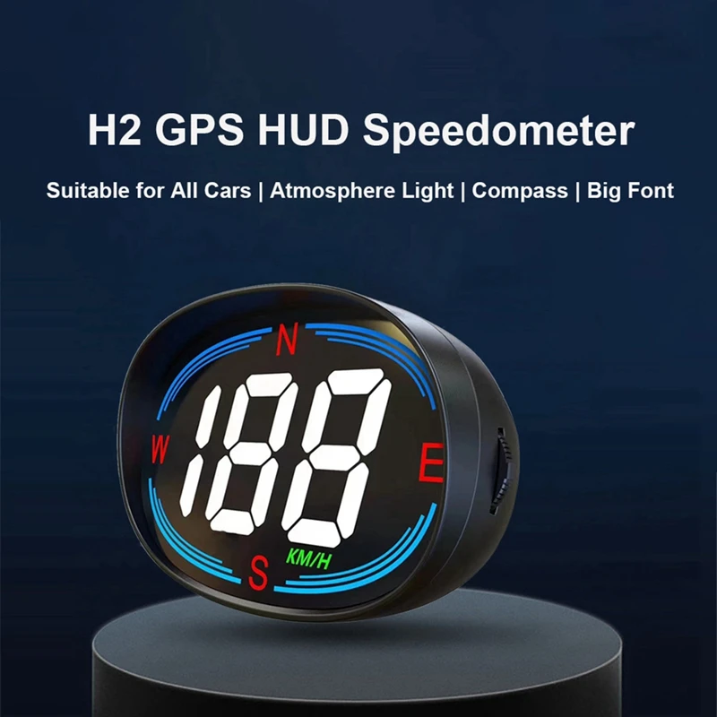 H2 Car Digital Speedometer GPS HUD Heads Up Display For All Cars Trucks Motorcycle KM/H Speed Gauge Auto