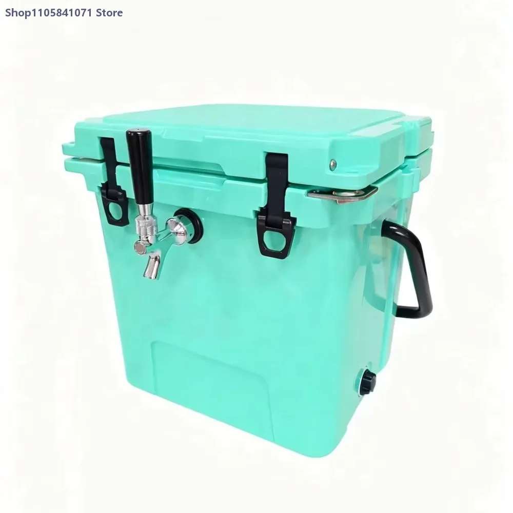 17L Plastic Insulated Portable Beer Cooler Box with Single Faucet for Home Brewing Outdoor BBQ Draft Beer Dispenser