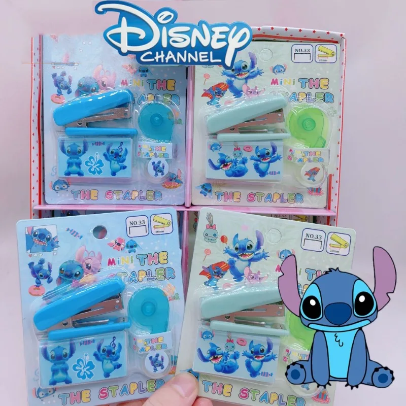 

Disney Stitch Stationery Mini Stapler Set with Mini Tape Kawaii Anime Figures Lilo & Stitch Student Stationery Office Supplies