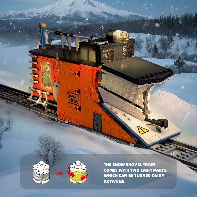 EN STOCK JIESTAR 59095 technique pelle à neige Train modèle ornement blocs de construction Puzzle bricolage jouet personnalisé cadeaux de noël enfant