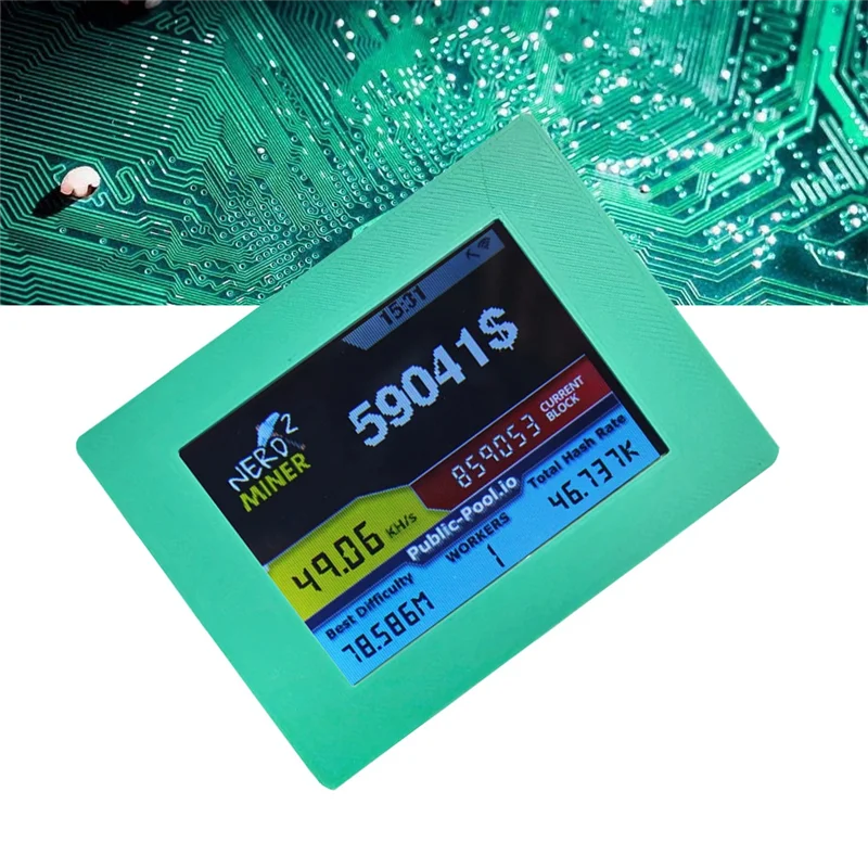 Nerdminer V2 Miner 56KH/S 2.8 بوصة شاشة الكريستال السائل BTC اليانصيب مينر بيتكوين سولو مينر Nerd مينر أ