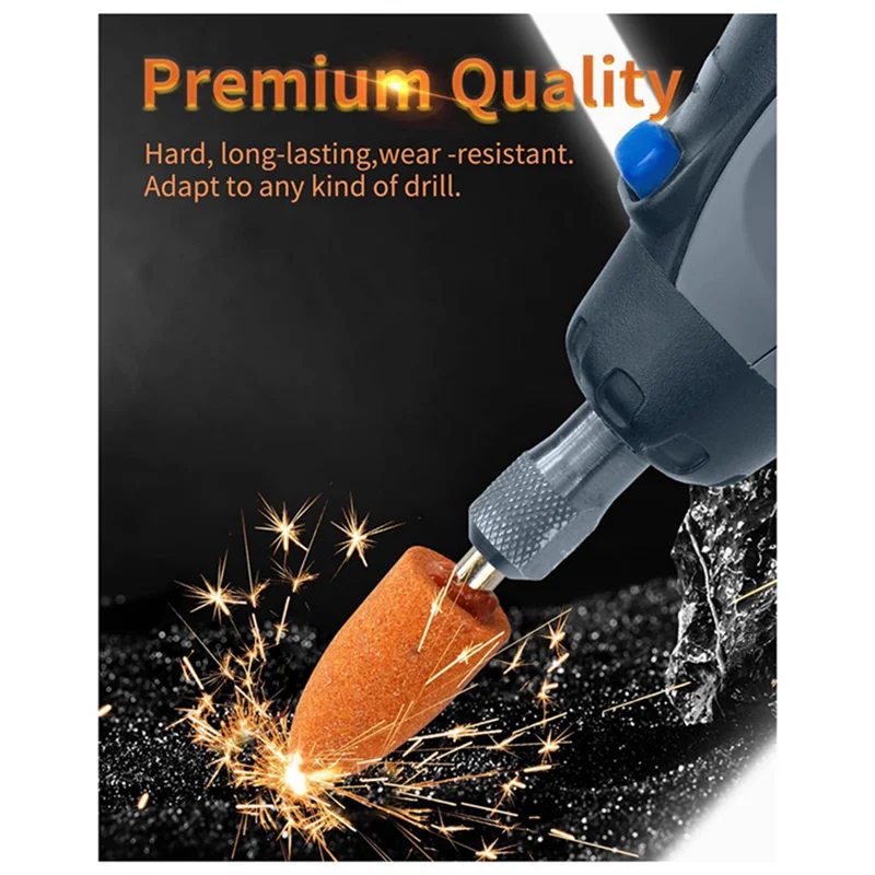 60Pcs Sanding Bits For Rotary Tool, Strong Grinding Stones Bits With 1/8In Shank, Aluminum Oxide Sanding Replacement Accessories