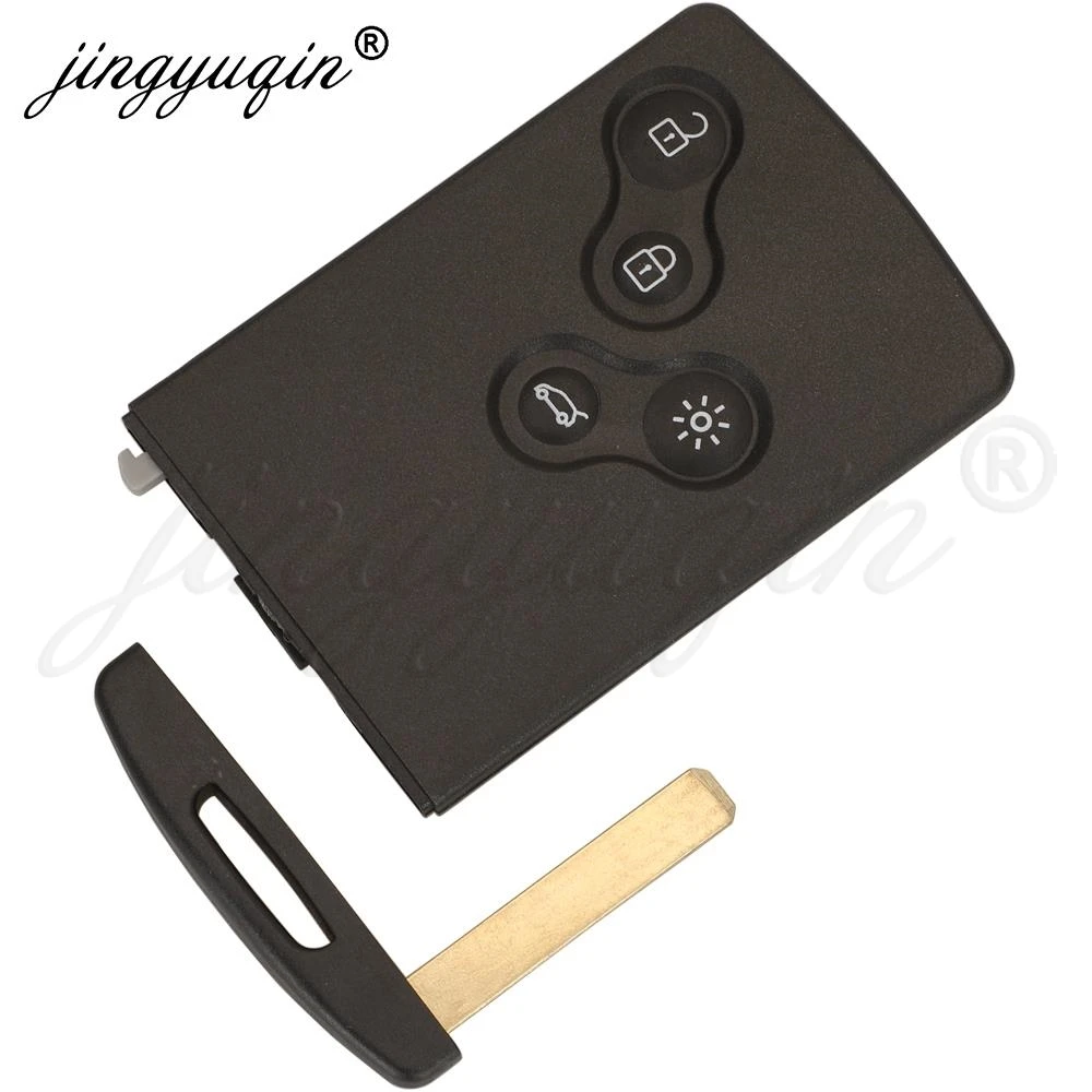 Jinyuqin Chiave Borsette 4 Bottoni Per Renault Laguna Koleos Megane Fob Smart Remote Key Card Caso Con Inserto Chiave lama