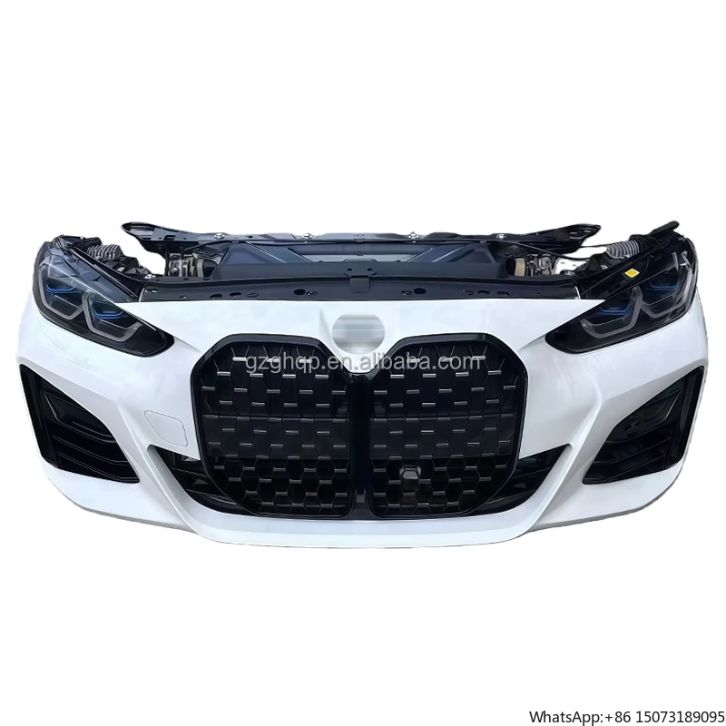 

The Front Bumper Assembly for 4 Series G22/G23/G26 Includes the Cooling Fan, Headlights, Front Bumper Grille, and Body Kit.