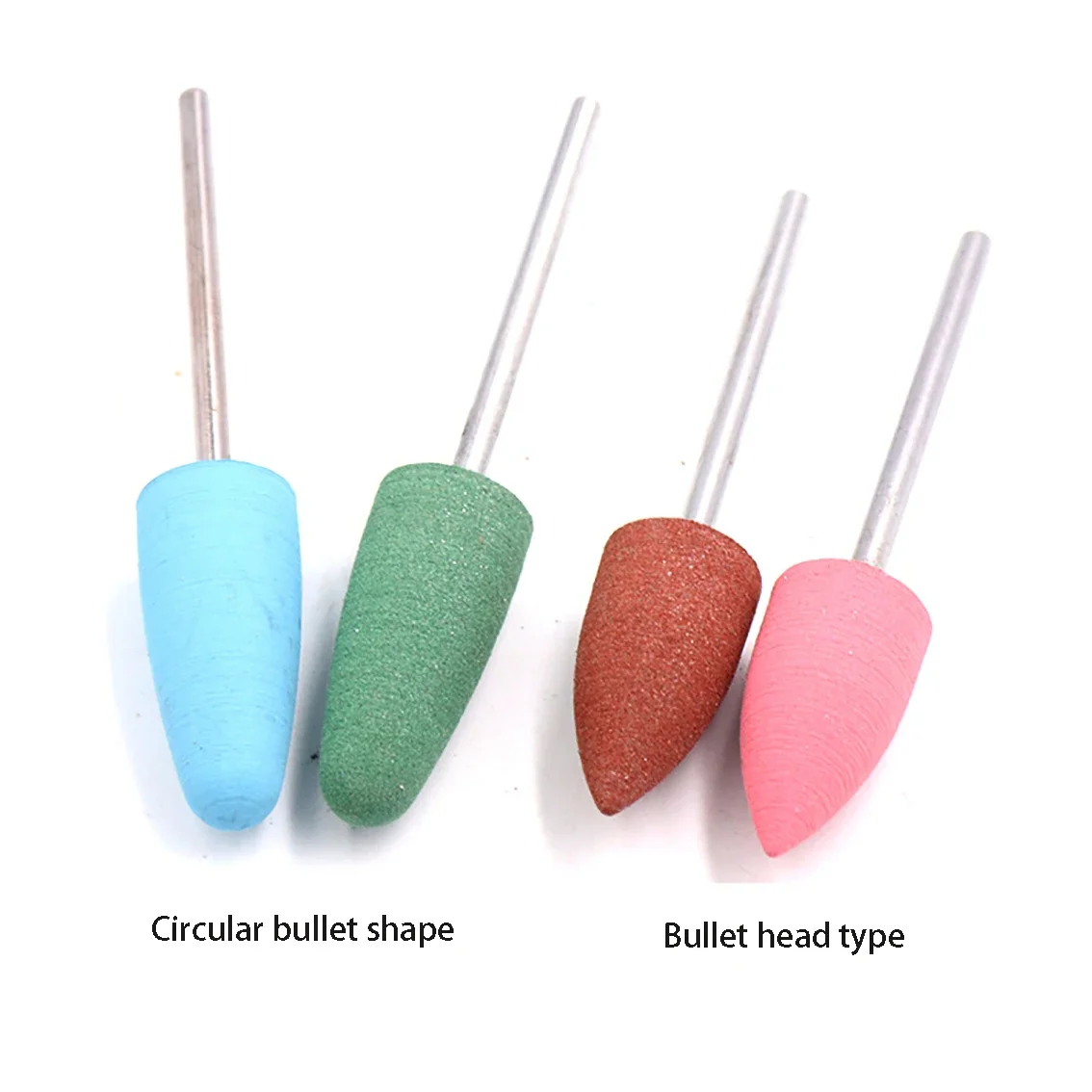 5/10pcs/set 2.35mm Dental Polishing Silicone Rubber Grinding Head Jade Polishing Nail Smooth Beautification Polishing Tools