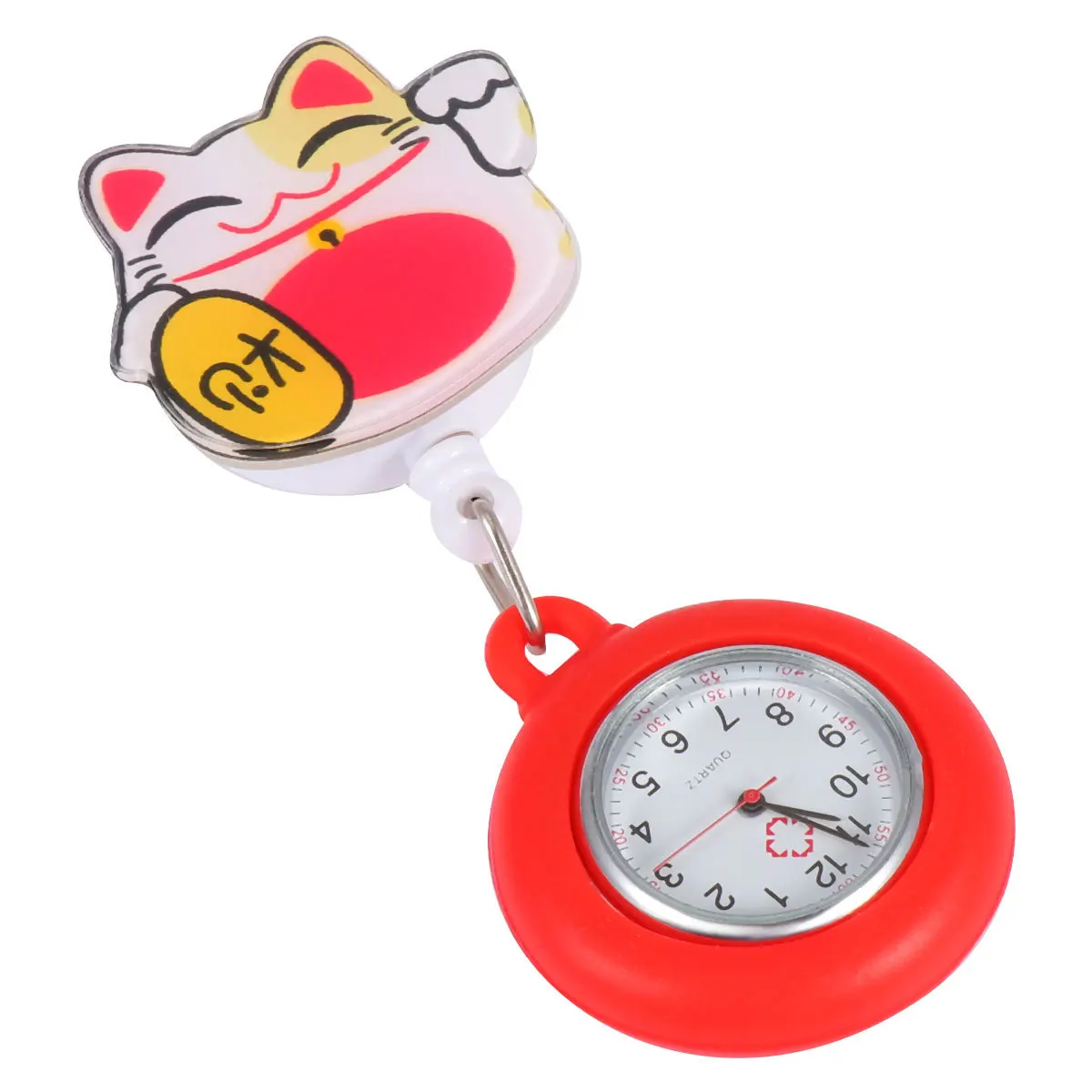 Orologio da infermiera Piccolo, durevole, leggero, design semplice, numero trasparente, tasca sospesa, orologio da tasca da infermiera telescopico portatile