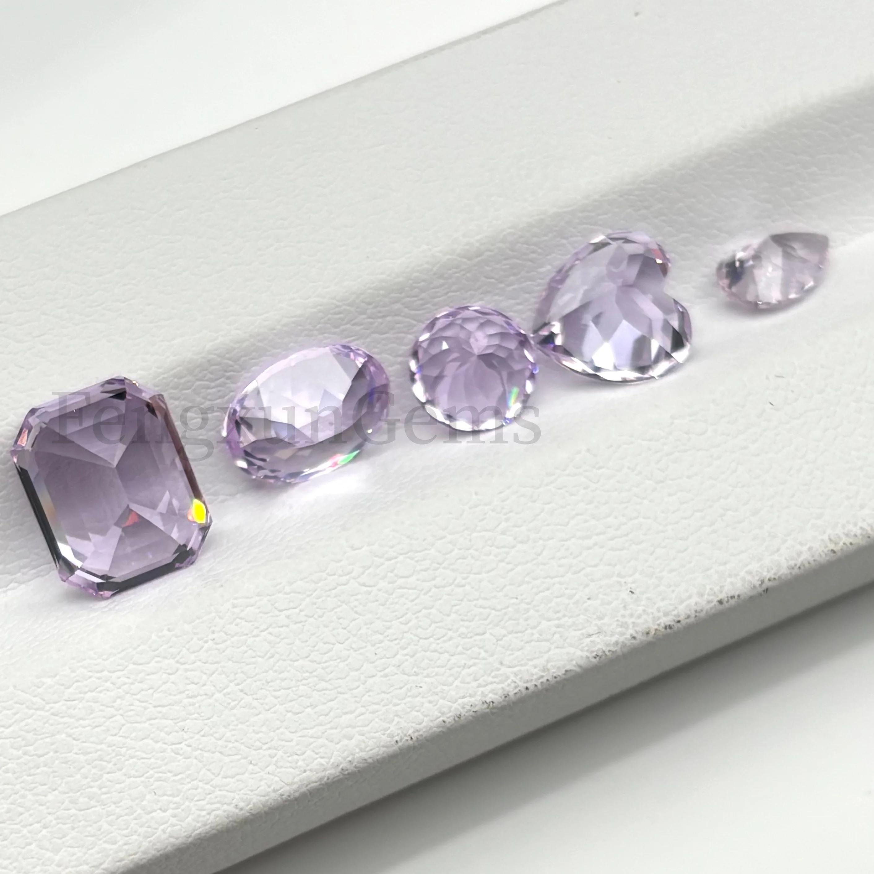 Immagine 3: Top viola chiaro coltivato da laboratorio zaffiro smeraldo/ovale/pera/ovale/forma di cuore pietra preziosa sciolta per gioielli anello collana orecchini pendenti