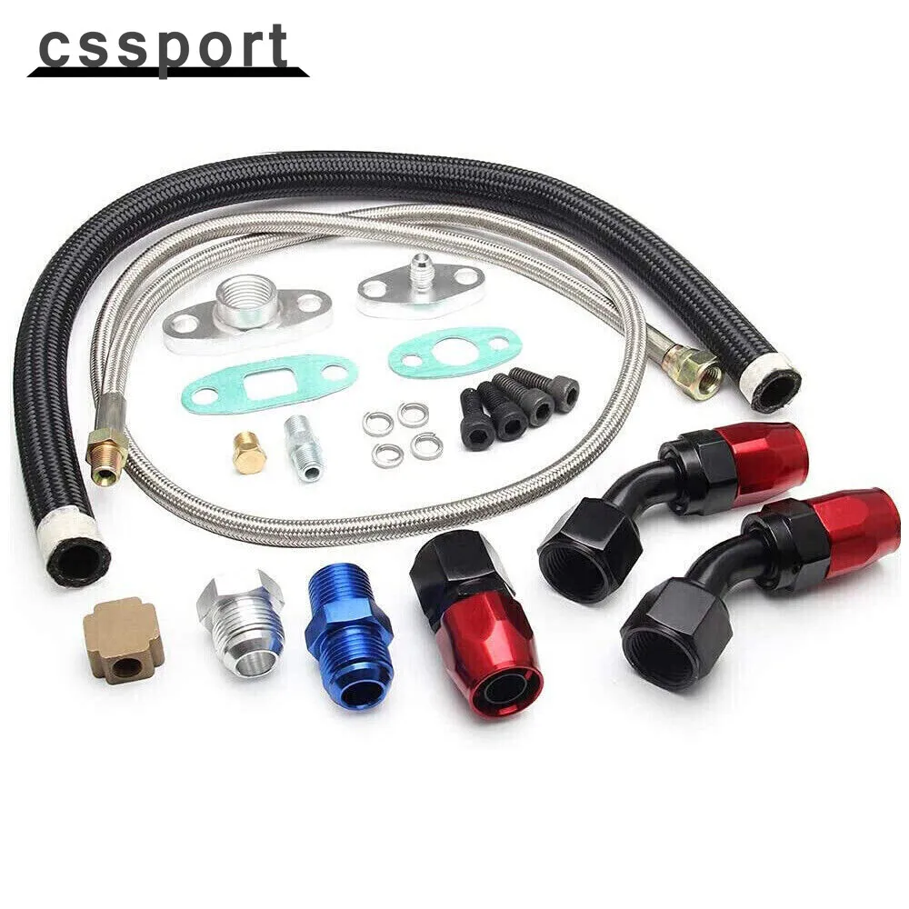 オイル供給ライン-10an-オイルドレンリターンフィッティングキットターボ-t3-t4-t6-gt45-t04e-t66