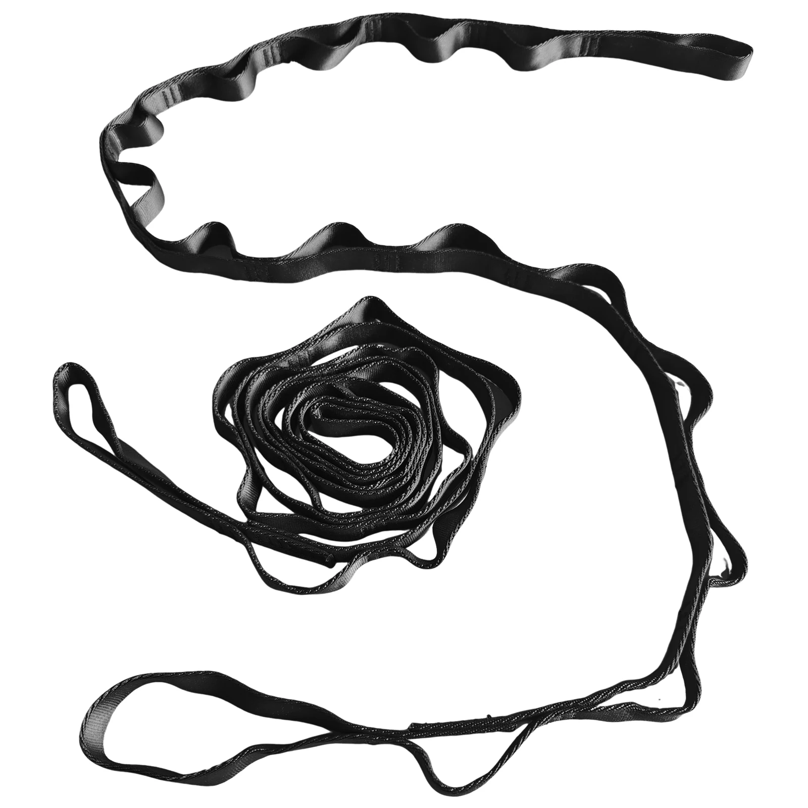 PRIOR FITNESS 1.8m Black Daisy Chain Heavy Duty 23kN Load Aerial Yoga Hammock Swing Adjustable Strap Climbing Fitness Equipment