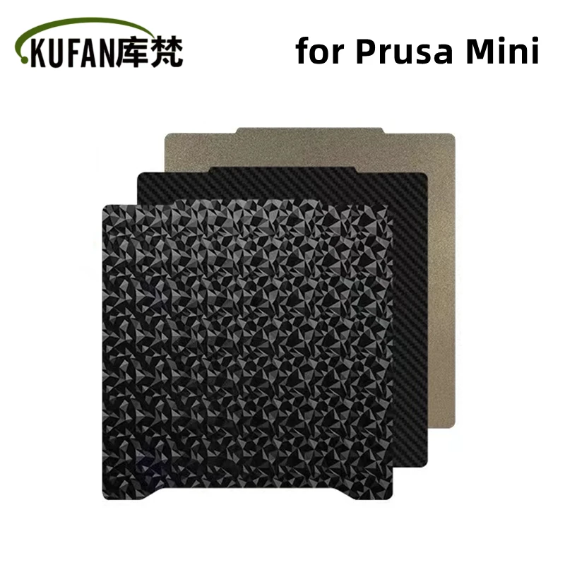 For Prusa Mini Mini+ Upgrade Heatbed Build Plate Double-sided Textured PEI Powder-coated Spring Steel Smooth PET PEO 196.3*190mm