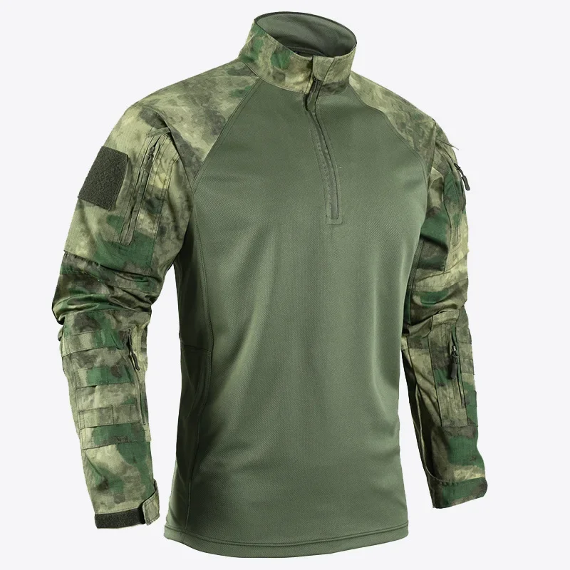 Imagem -05 - Homens de Secagem Rápida Multi Bolso Tático Top Respirável Resistente ao Desgaste Camo T-shirt Escalada ao ar Livre Treinamento Caça Vestuário Novo