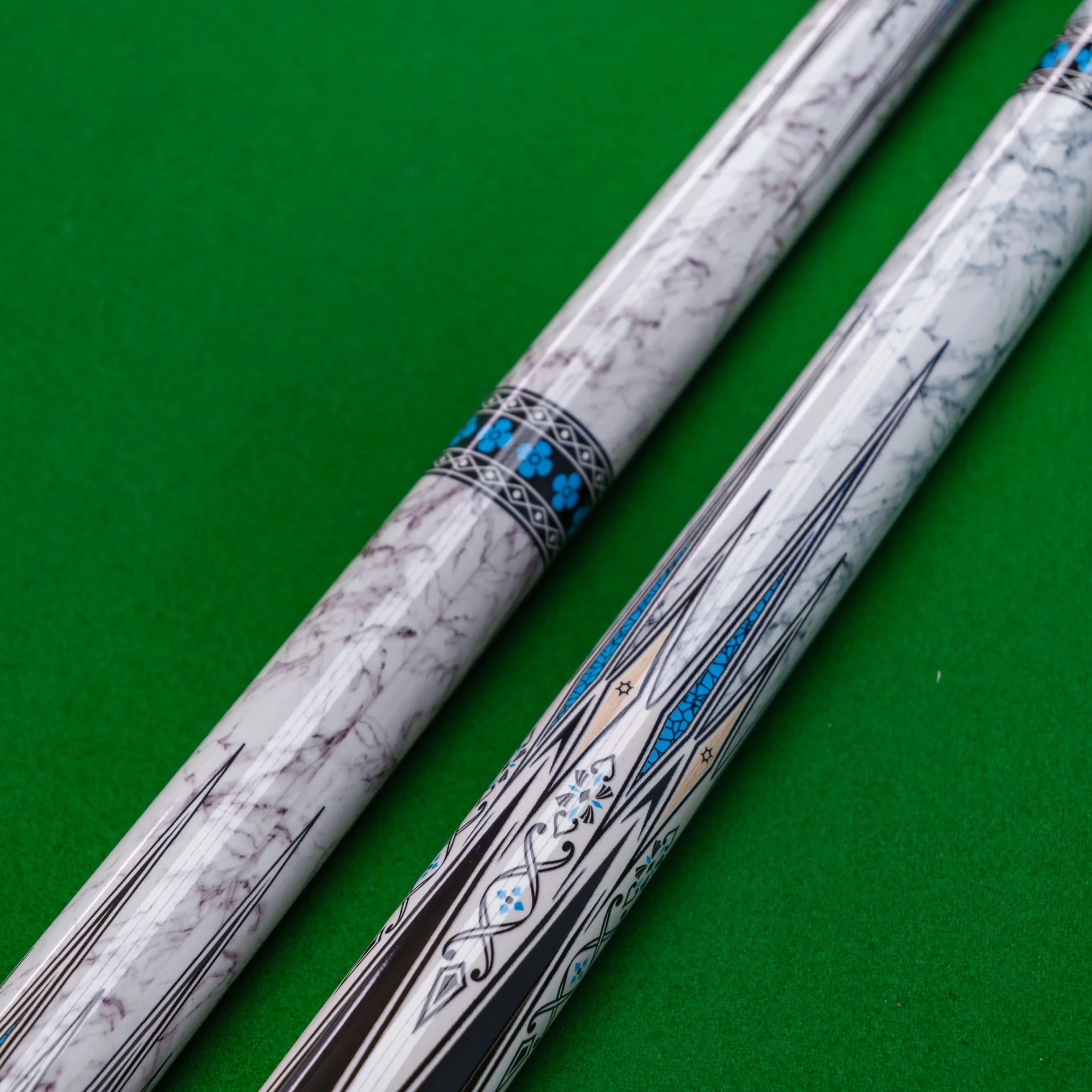 Chinese Ink Painting Design Billiard Cue Stick - Exquisite Patterns, Medium Flexibility, Accurate Shots, 13mm Tip - Popular Choi