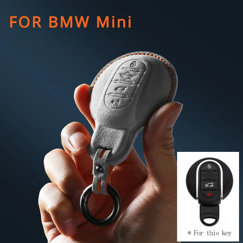 

For BMW Mini COOPERS COUNTRYMAN ONE JCW CLUBMAN F56 F55 F54 F57 F60 Suede Car Key Case Shell Keychain for BMW Mini