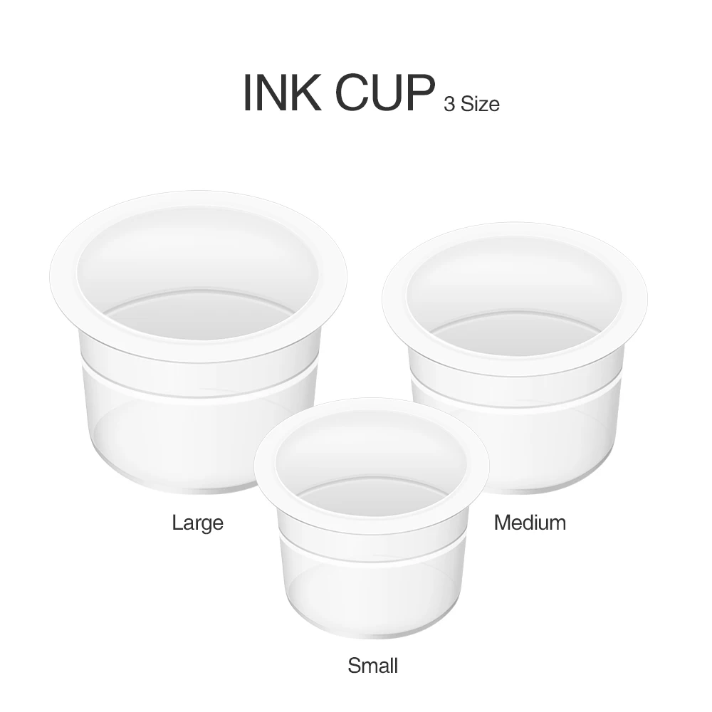 

1000Pcs/Bag Tattoo Ink Cups S/M/L Clear Disposable Pigment Plastic Cups Holders Tattoo Permanent Makeup Microblading Supply