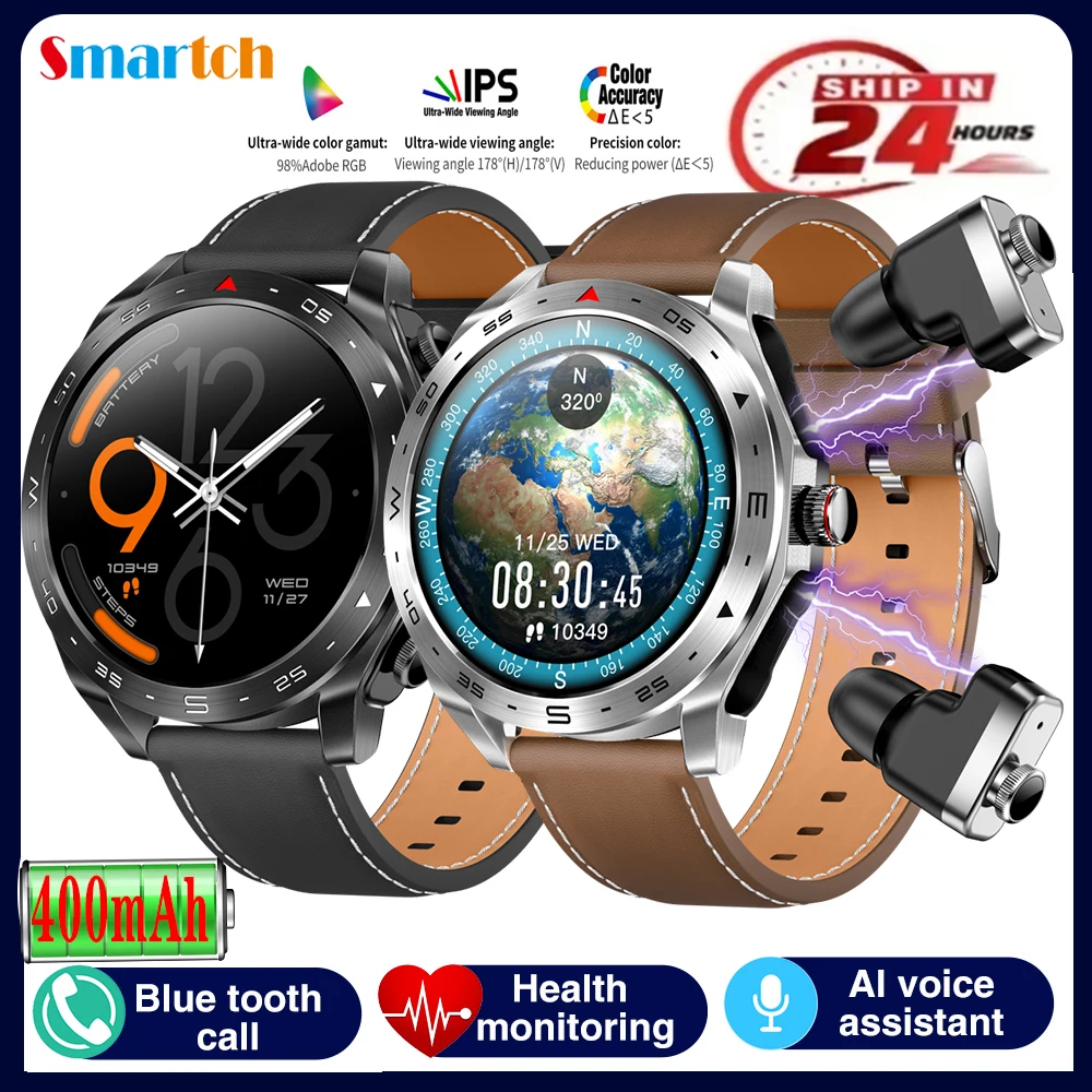 

2 In 1 TWS Headset Smartwatch Blue Tooth Call Sport Fitness Health Earphones Watches Music Noise Reduction Headphone Smart Watch