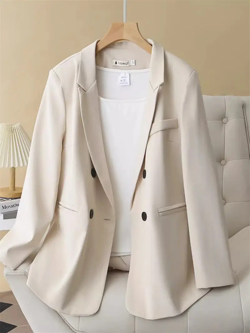 Großer Blazer Casual Fashion Damen Frühling und Herbst Langarm locker lässig Zweireiher Anzug Jacke Top k1125