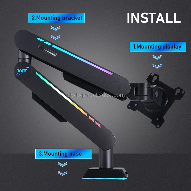 Portable Monitor Bracket Mounted Monitor Stand Rotating Support Adjust Stand Desk Holder Monitor Mount