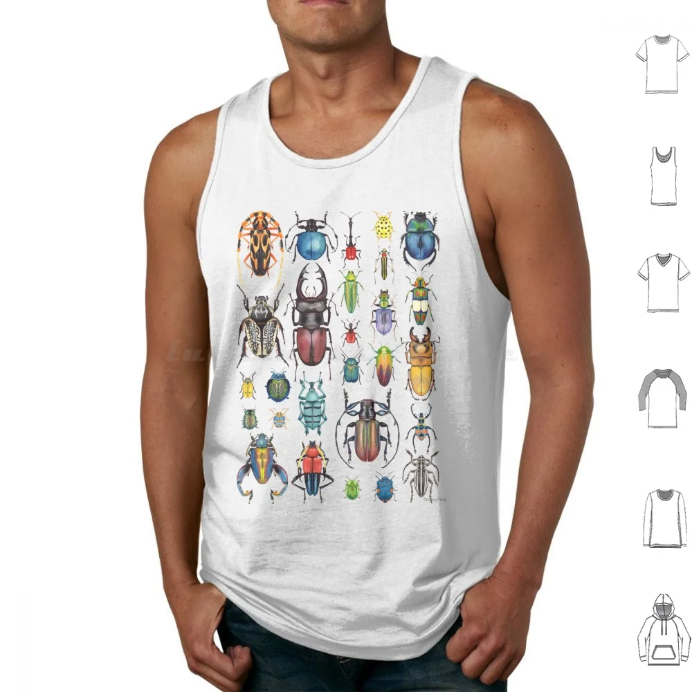 Beetle Mania Tank Tops Vest Sleeveless Beetles Beetlemania Hokeypokey Ohhokeypokey Bugs Insects Creatures Watercolour
