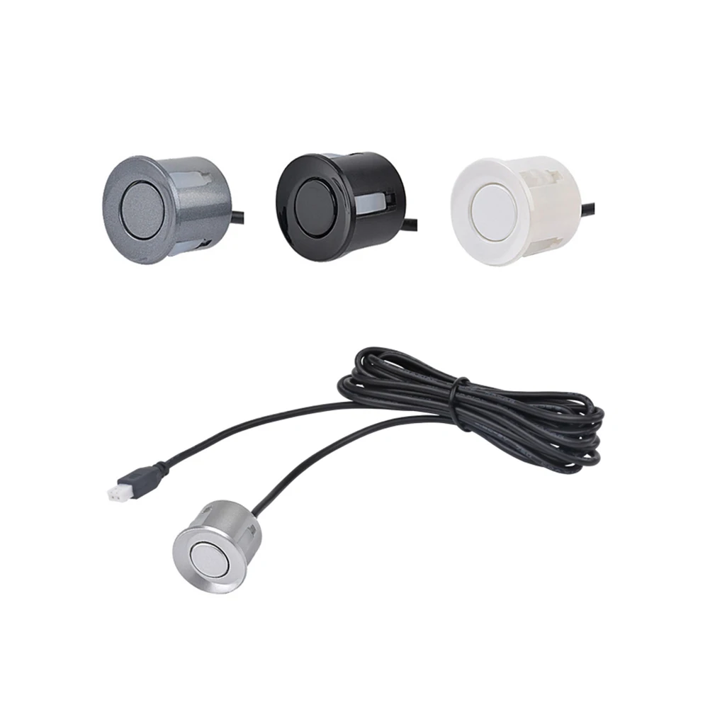 

1 Set Of 4 Probe Led Parking Sensor Reversing System Black Universal Car Rear Detection Backup Collision Prevention Safe