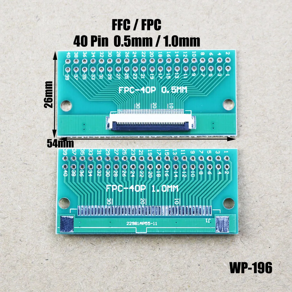 1pc 6/8/10/20/24/30/36Pin Double Sided FPC/FFC Soft line Adapter Connector 0.5mm To 1.0mm Straight 2.54 Soft Line Adapter WP-196