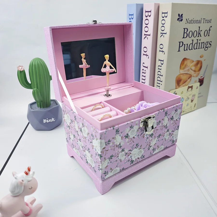 

Musical Jewelry Box Wedding Engagement Ring Flower Box Kids Girls Christmas Birthday Presents candy box Gift Packaging Box S066