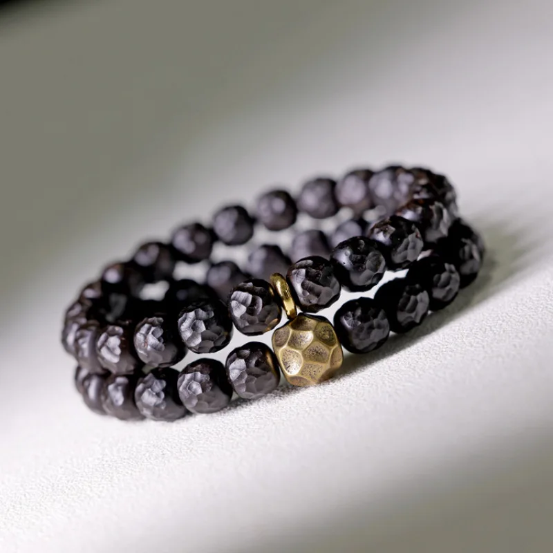 

Authentic Indonesian Original Ecological Coconut Pedicle Hand-carved Rock Non-phase Single-circle Bracelet Meteor Crater Jewelry