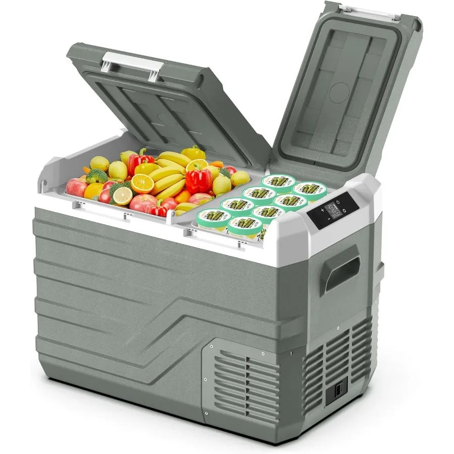 Réfrigérateur portable 12 volts pour voiture, congélateur double zone de 33 litres avec compatibilité 12/24 V DC et 110240 V AC, idéal pour