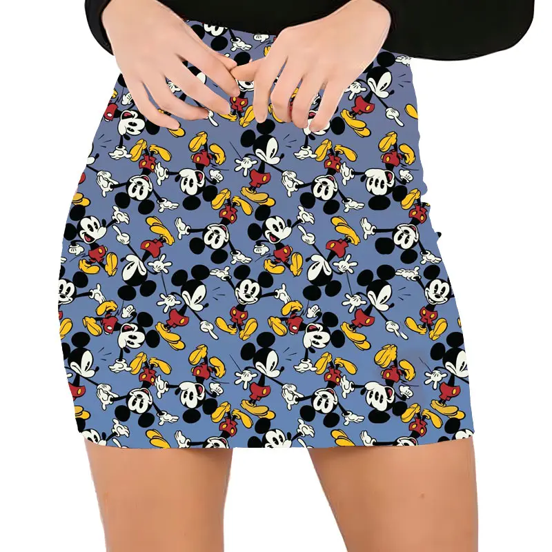 Fashionable, Casual and Comfortable Hip Skirt Women's Sexy Mini Skirt Cartoon 3D Print Hip Skirt Summer Women's Tight Skirt