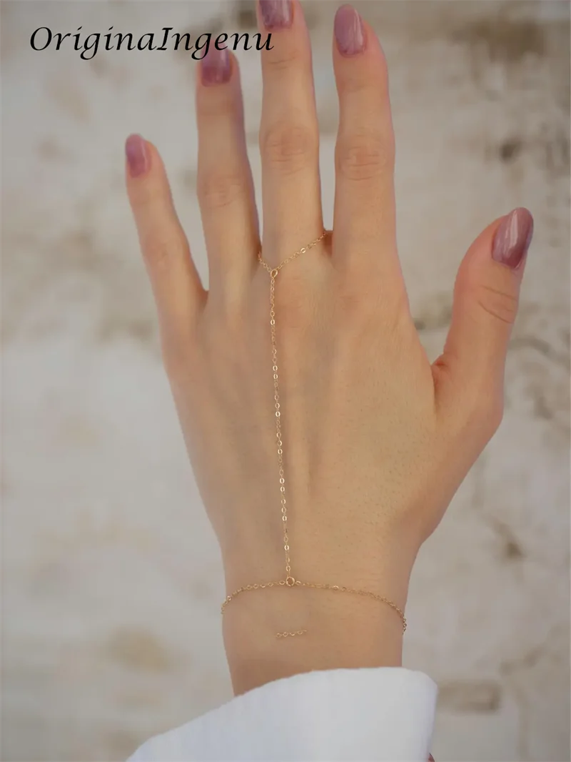 14k Gold Filled Simple Chain Bracelet Minimalist Hand Chain Bracelet Delicate Jewelry Tarnish Resistant Jewelry for Women