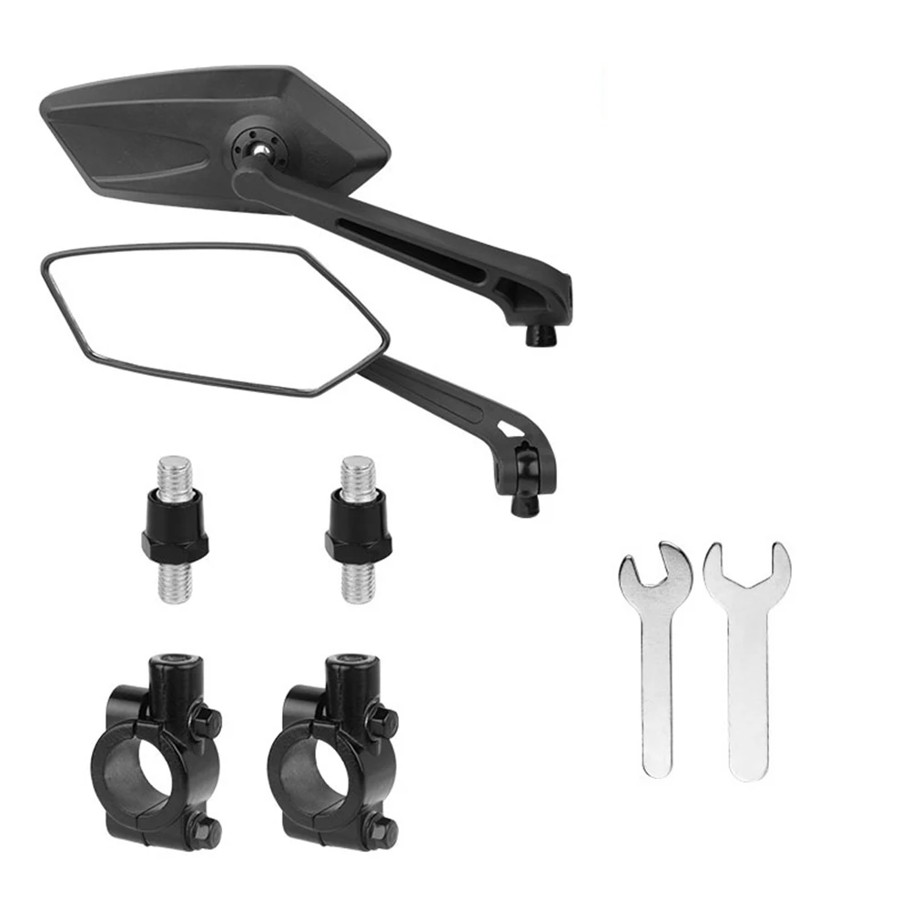 Bicycle Rear View Mirror Reflector Adjustable Rotatable Wide-Range Back Sight Handlebar Mirrors Equipped with Installation Tools