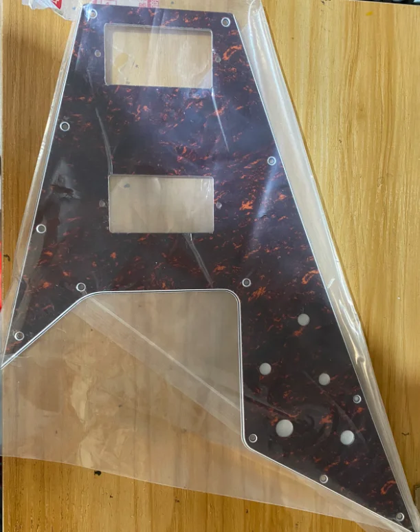 

3-слойная накладка для электрогитары, черная/белая/белая жемчужная/белая жемчужная накладка для гитарных деталей и аксессуаров в стиле летающего V