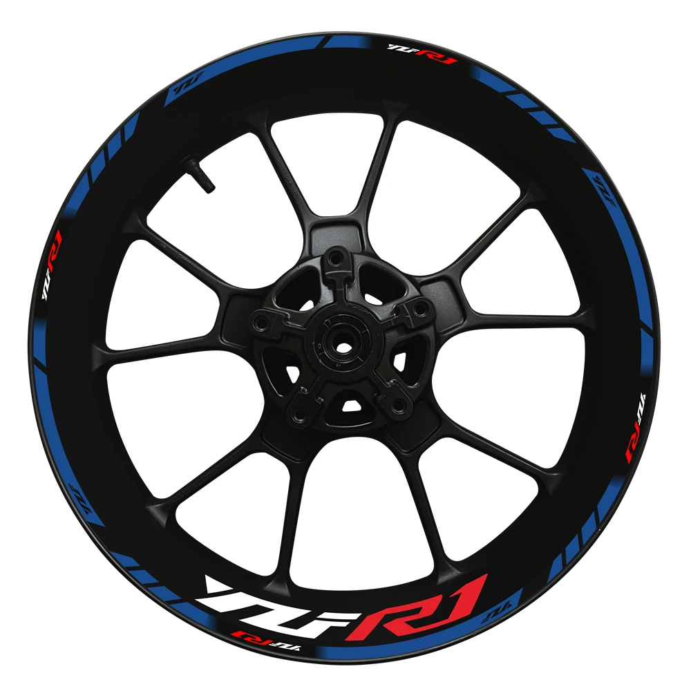 Per YAMAHA YZF R1 moto Rim SET 17 pollici mozzo ruota Logo decalcomania decorazione YZFR1 adesivo riflettente e impermeabile 2022 2023