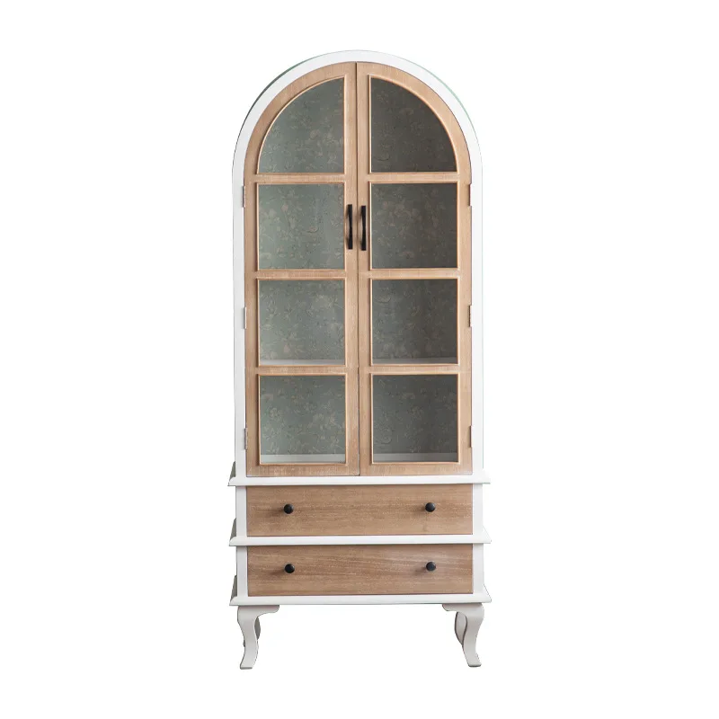 

American retro kitchen storage cabinet pastoral dining side cabinet homestay storage cabinet solid wood living room wine