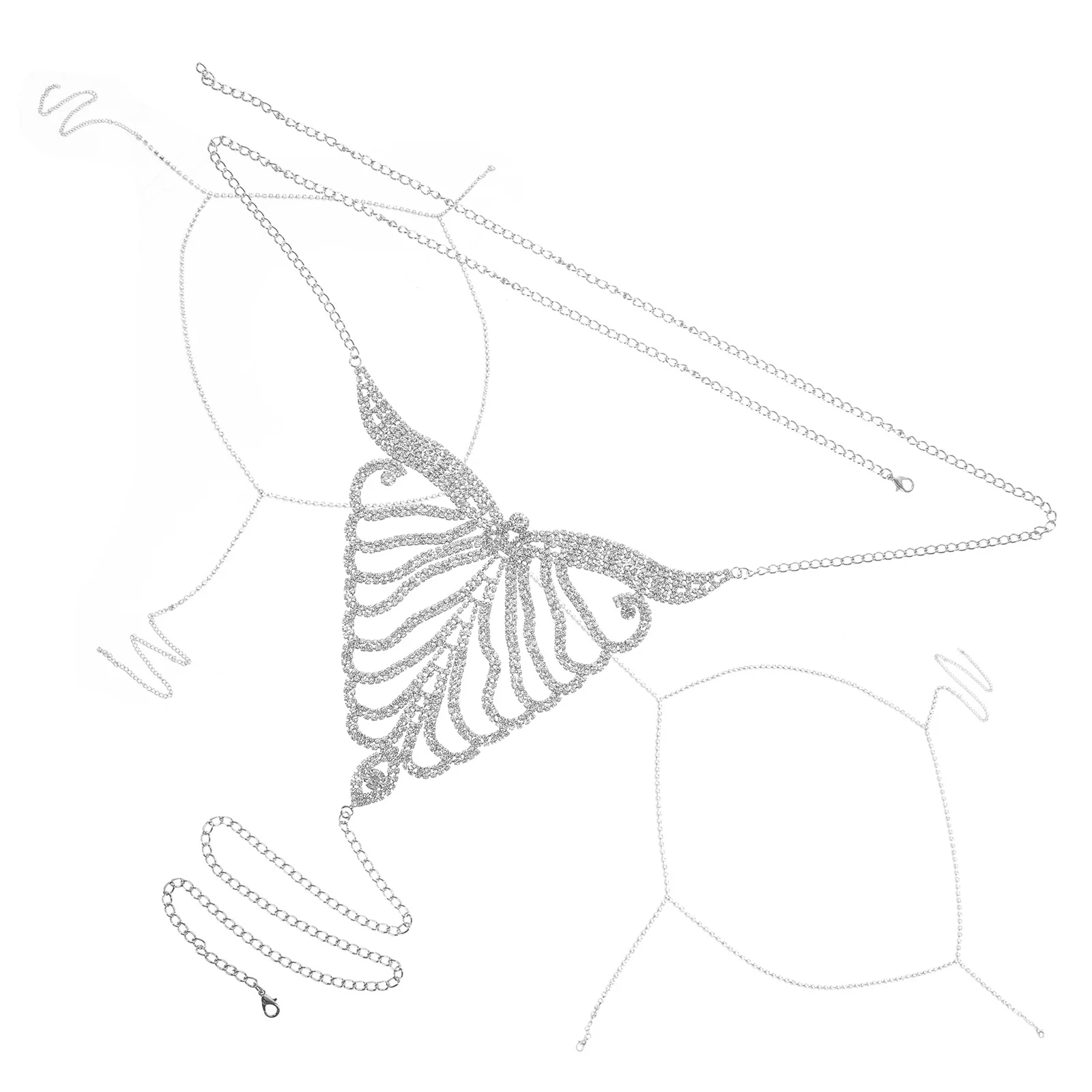 

2Pcs Rhinestone Panties Waist Body Chain Body Jewelry Women Beach Nightclub Festival Jewelry Rhinestone Panties