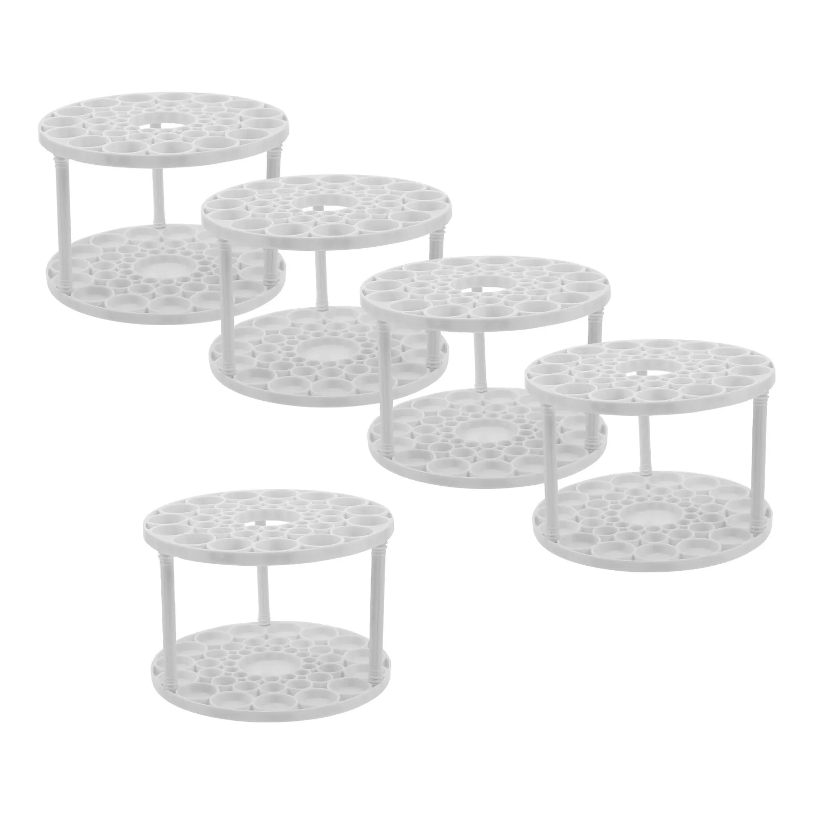 5Pcs Round Paint Brush Holders 45-Hole Desktop Organizer for Pen Pencil Marker Holder Artist Art Brush Storage