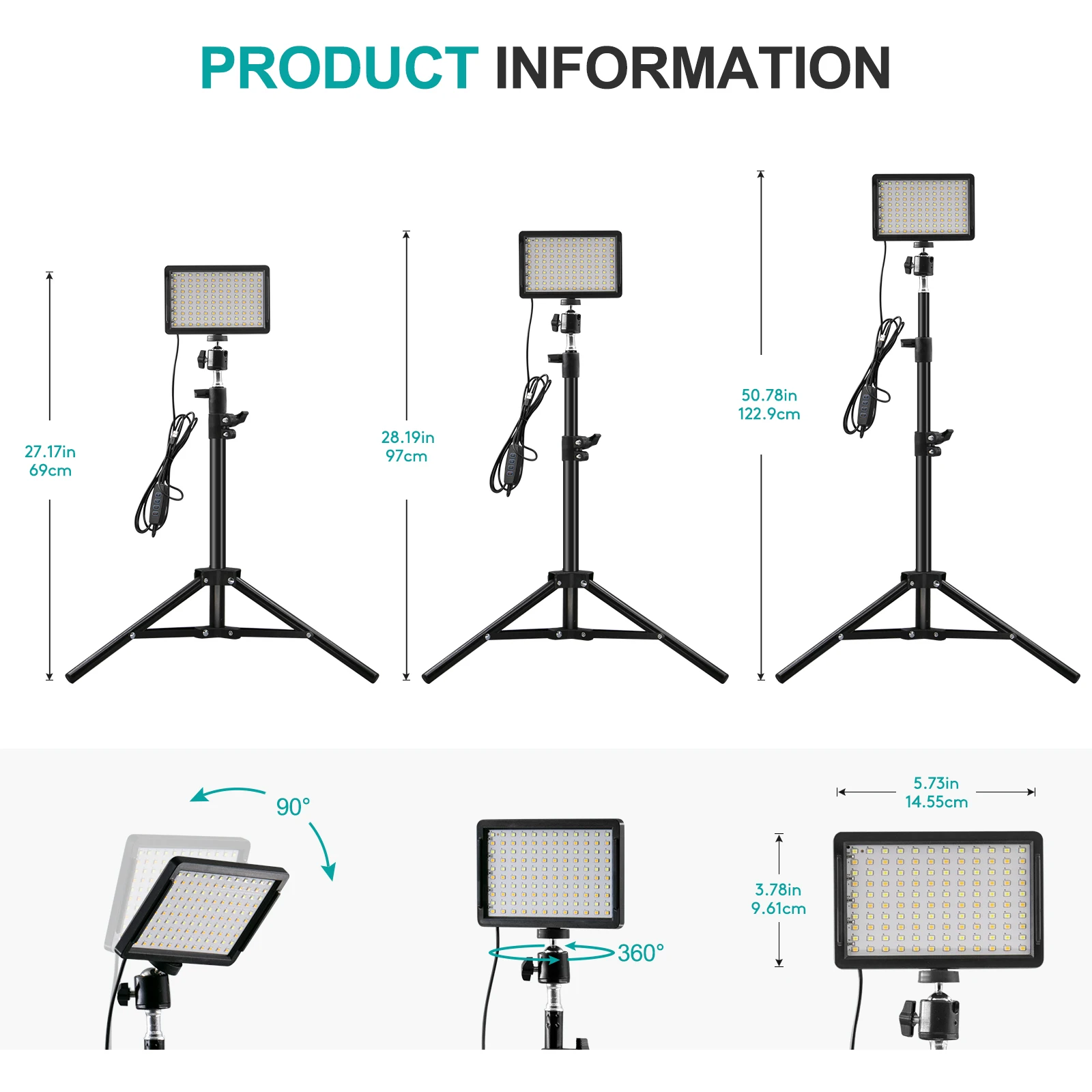 LED Video Light Dimmable Selfie Fill Lamp Bi Color Photography Lighting With Tripod Stand USB Panel Lamp Kit for Studio Shooting