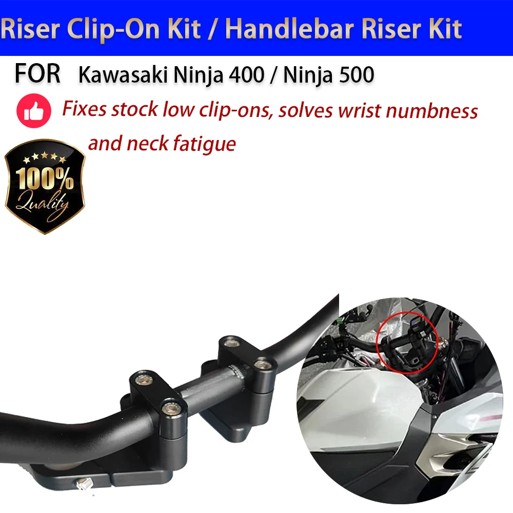 For Kawasaki Ninja 400 500 Riser Clip-On Handlebar Kit Elevador Manillar Moto Accesorios Moto