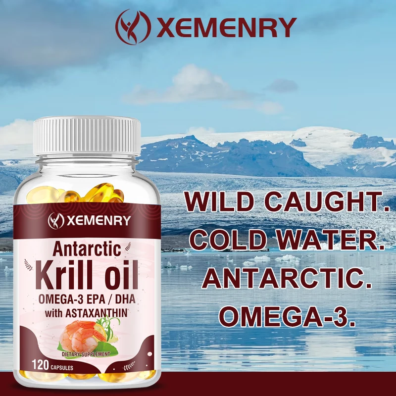 XEMENRY Antarctic Krill Oil - Rich in Natural Extracts of EPA and DHA To Promote Brain and Joint Health