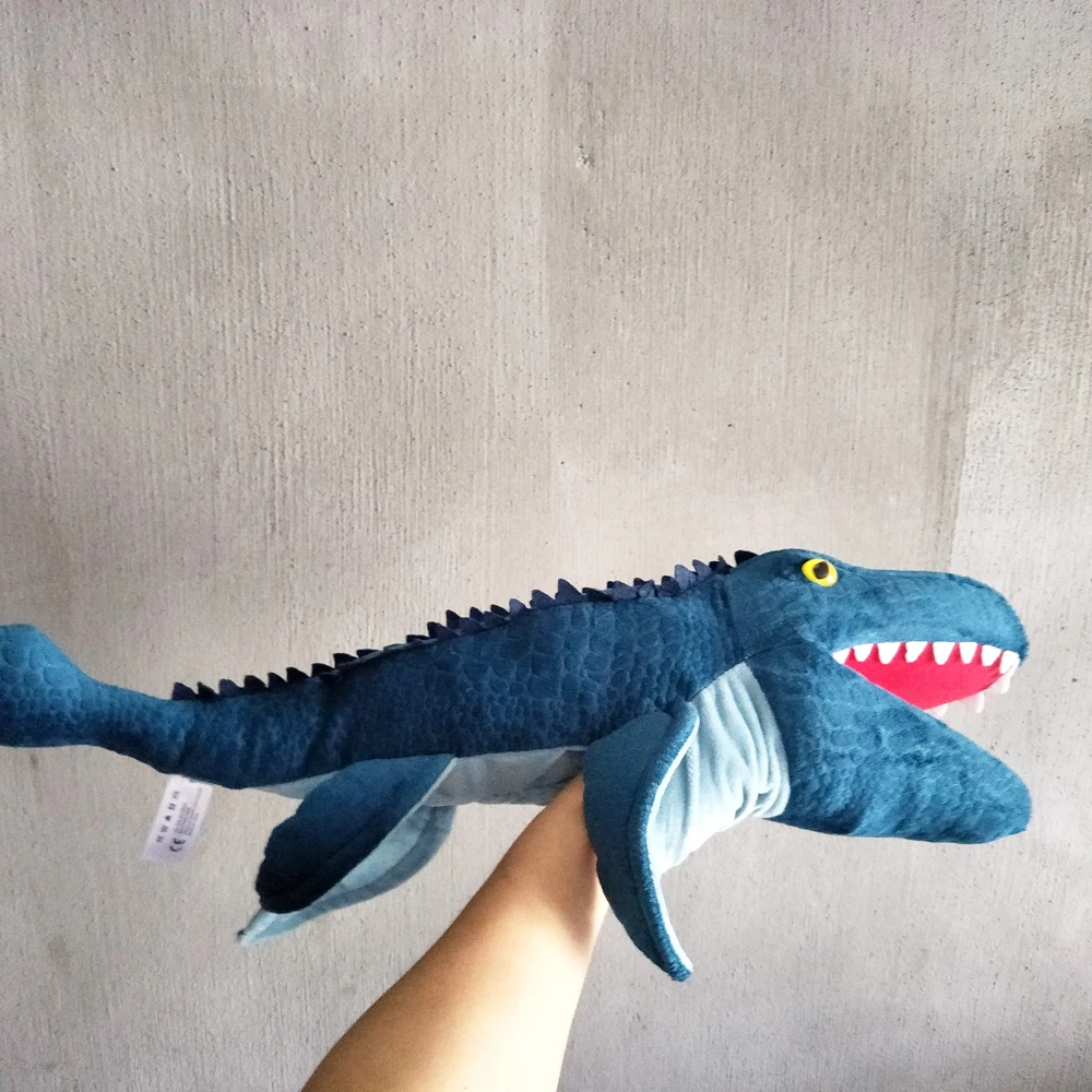 Wysokiej jakości pluszowa zabawka z kreskówki Mosasaur Dinozaur z otwartymi ustami