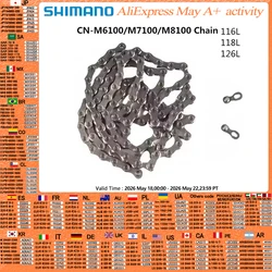 Shimano deore xtr cn m9100 xt m8100 slx m7100 deore m6100 corrente 12s mtb corrente de bicicleta 116l 124l 126l bicicleta original shimano