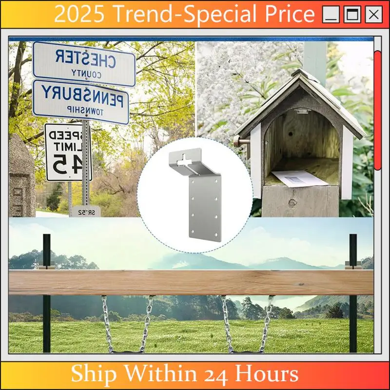 

A61Z Deals T-Post Bracket 3Inch (Vertical) T Post Mounting Bracket Mounting T Post Bracket For Signs, Plywood Install 6 Pack