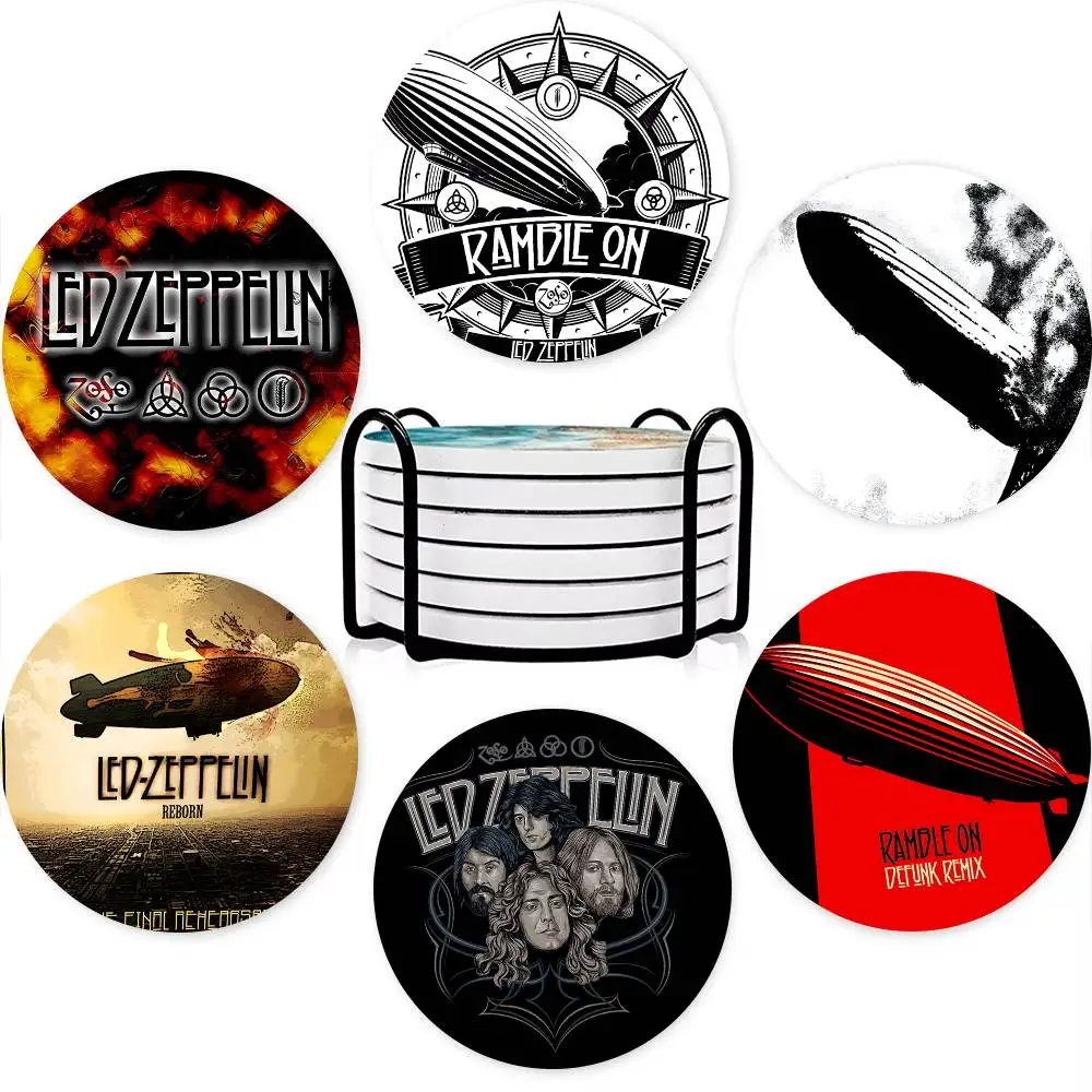 1pc Band L-Led Z-Zeppelin Anime Wooden Coaster Colour Printi