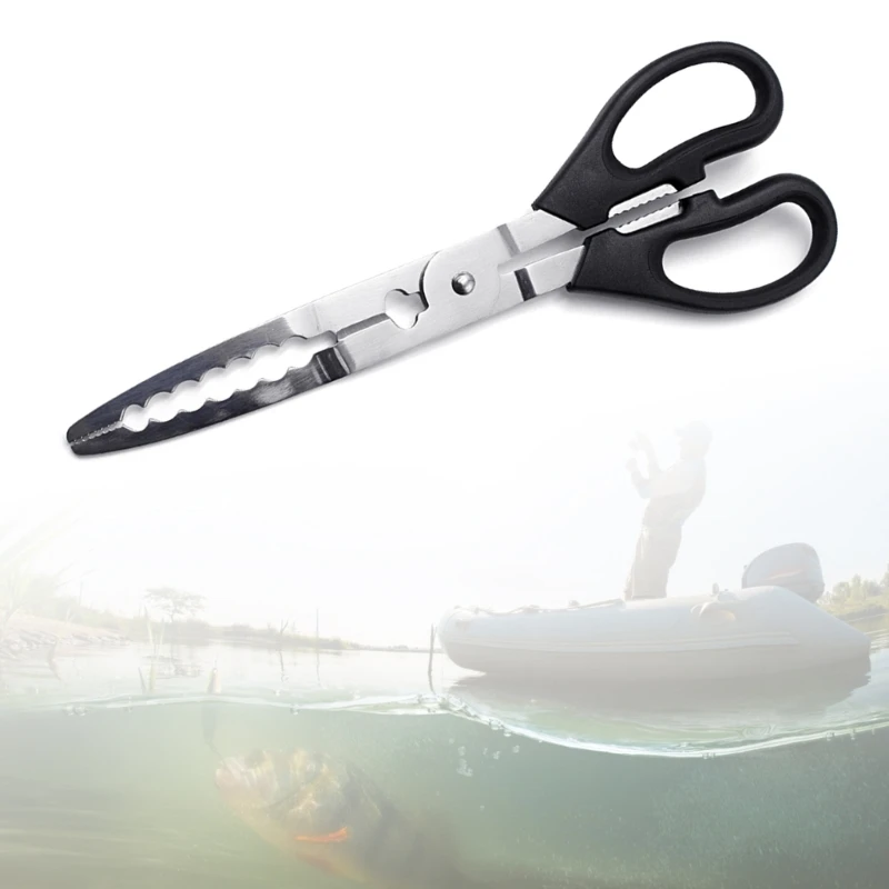 Fishing Pliers Scissors Practical Stainless Steel Fish Grabbing Clamps Tool Accessories for Fisherman