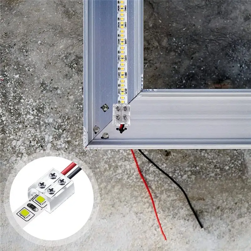 30PCS Connectors 2 Pin 10Mm Solderless LED Tape Light Connector LED Strip Connector Tape To Wire Terminal Block Connector-B51B