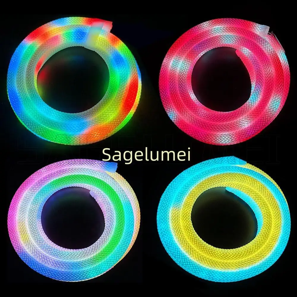 

New 360 Round WS2812B WS2811 Neon LED Light 5V Bluetooth Kit Pixel Strip Addressable RGB IC Flex Reticulate Pattern Lamp IP67
