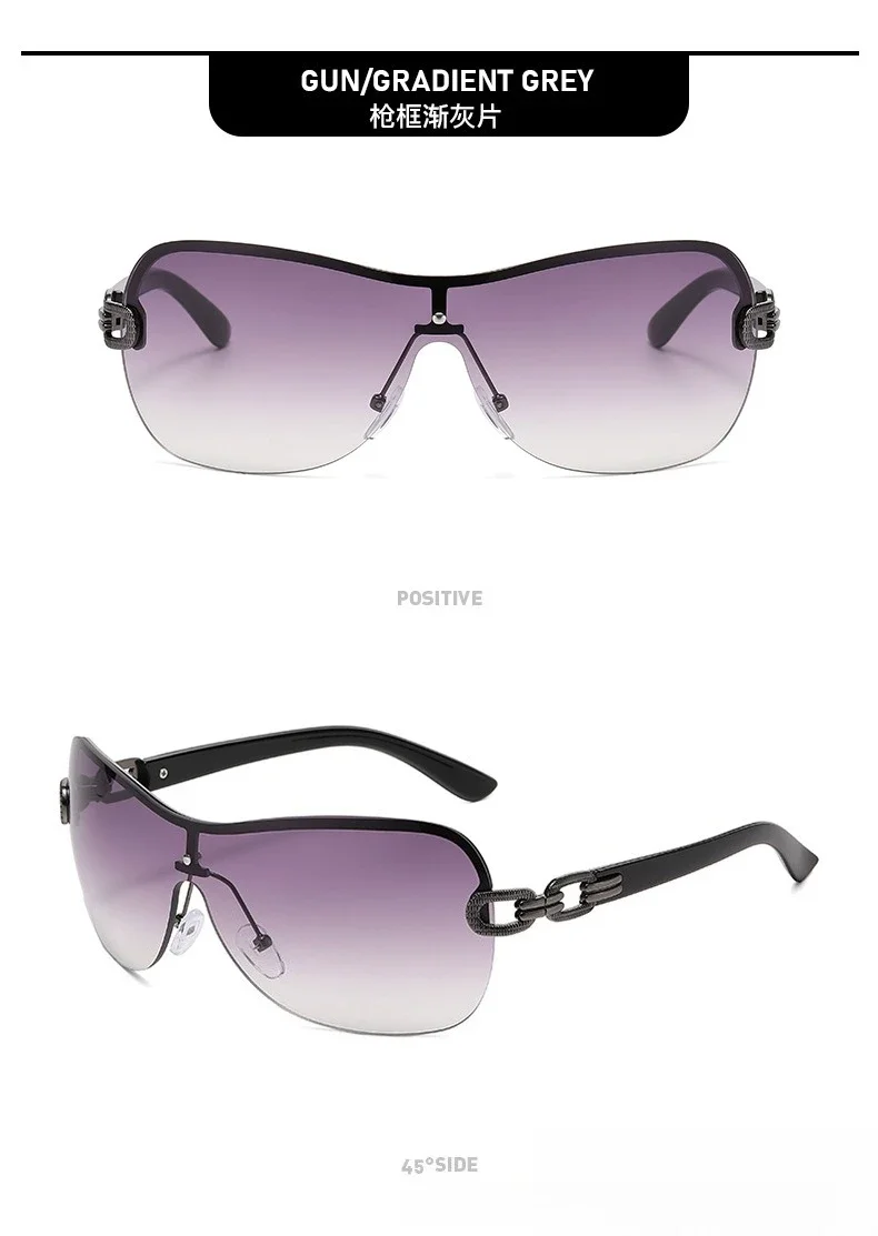 2025, neue modische Luxus-Sonnenbrille für Damen, Retro-Neutral-Metallrahmen, integrierte, einfache und elegante UV400-Sonnenschutzbrille – Detail 13
