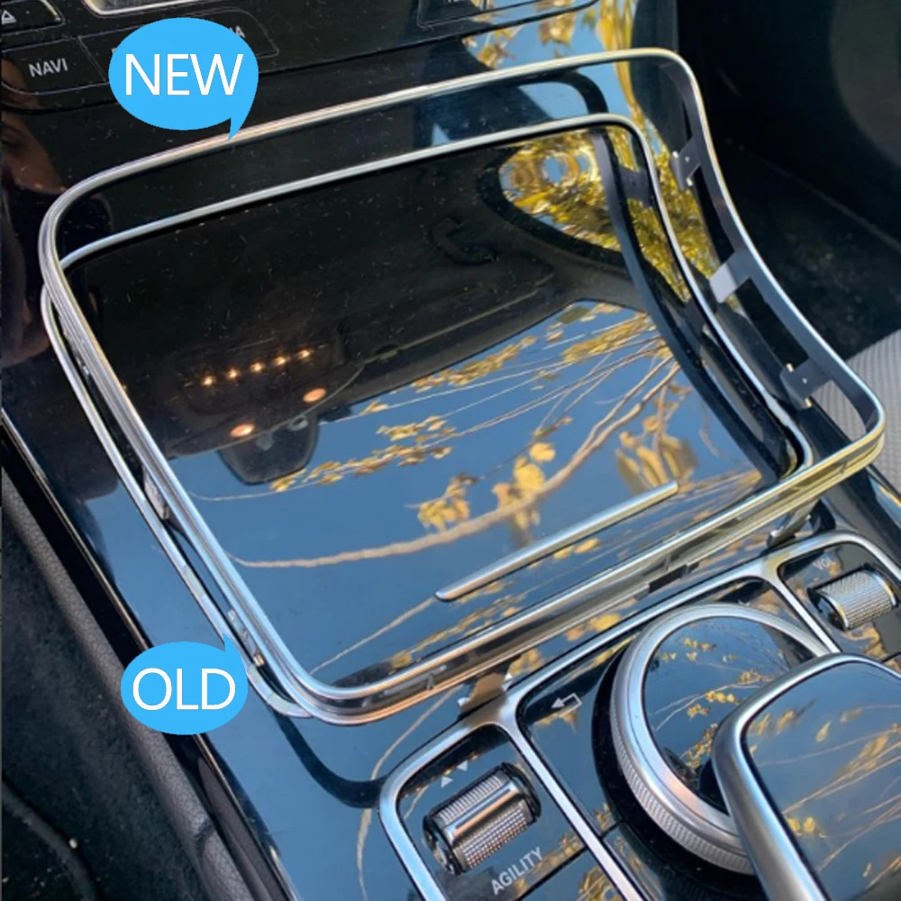 Car Drink Cup Holder Chrome Plating Strip Frame Trim For Mercedes BENZ C W205 C200 C250 C300 C400 GLC W253 GLC200 300