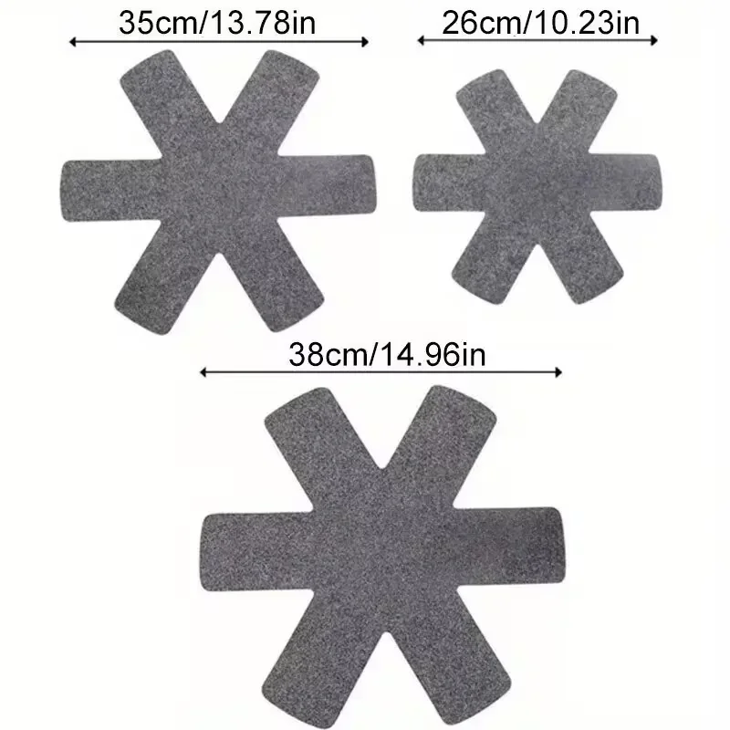 5pcs Pot and Pan Protectors Pot Dividers Pad Non-woven 3 Sizes Pans Separator Pads for Protecting Separators Pads Cookware