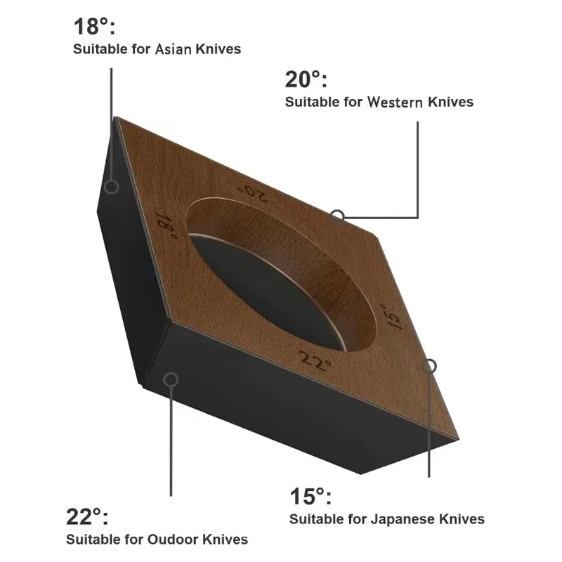 4-Angle Magnetic Wood Rolling Knife Sharpener 15-18-20-22° Diamond Sharpening Roller Kitchen Whetstone For Chef & Paring Knives